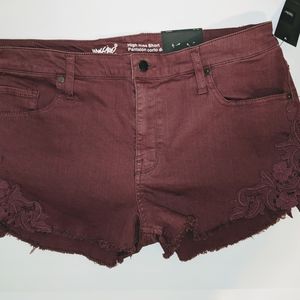 Mossimo High Rise Shorts With Flower Embroidery